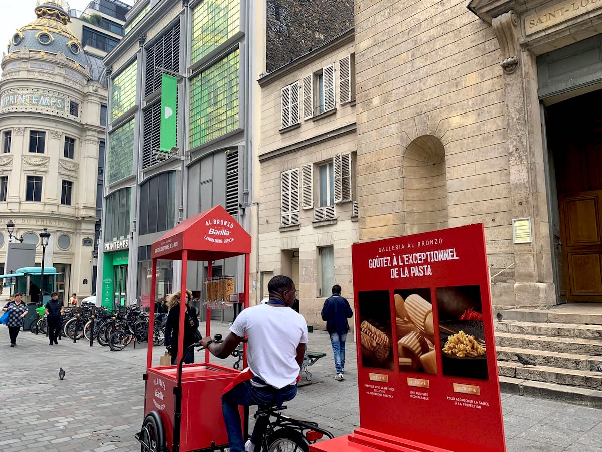 tournée événementiel vélo cargo marketing barilla al bronzo
