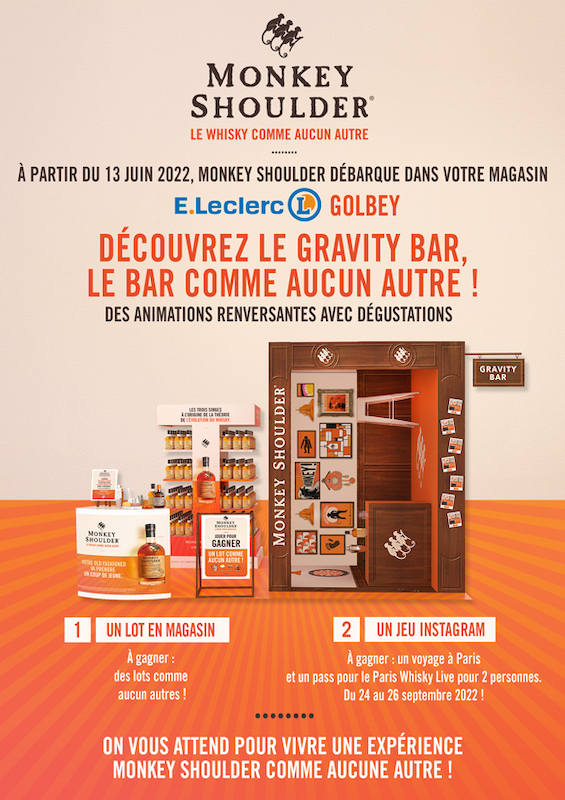 Brand activation avec création de PLV Monkey Shoulder