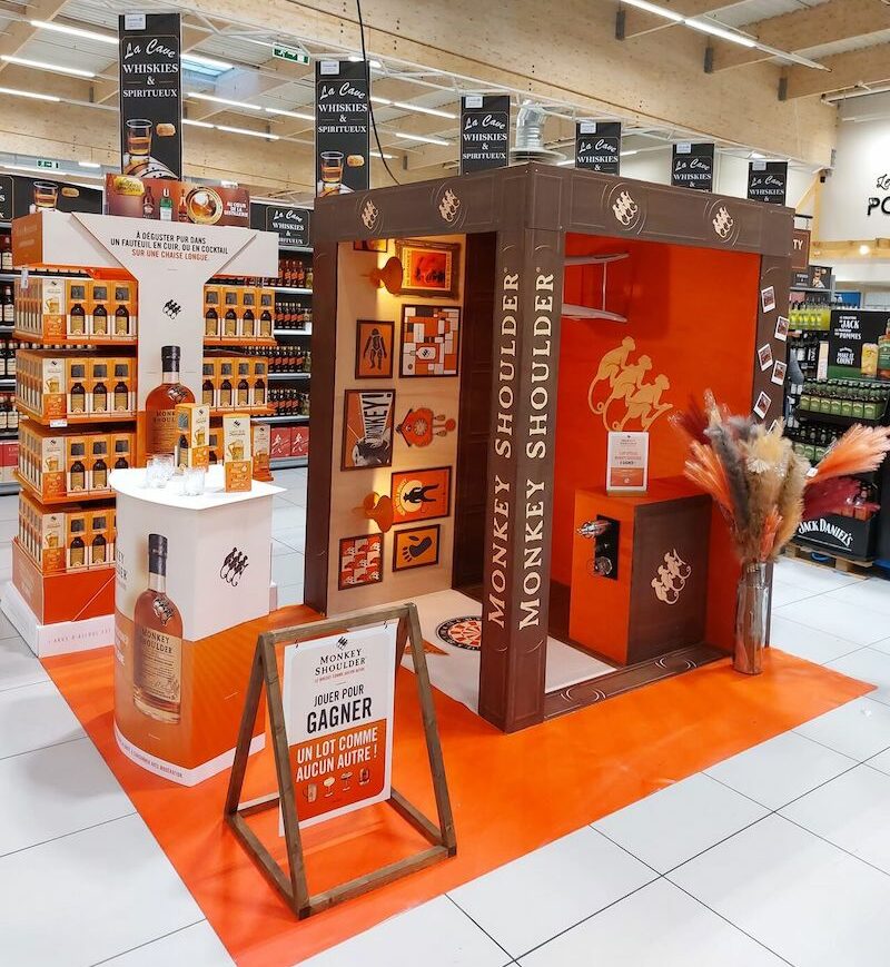 Dispositif éco-conçu pour un événement en point de vente, Monkey shoulder