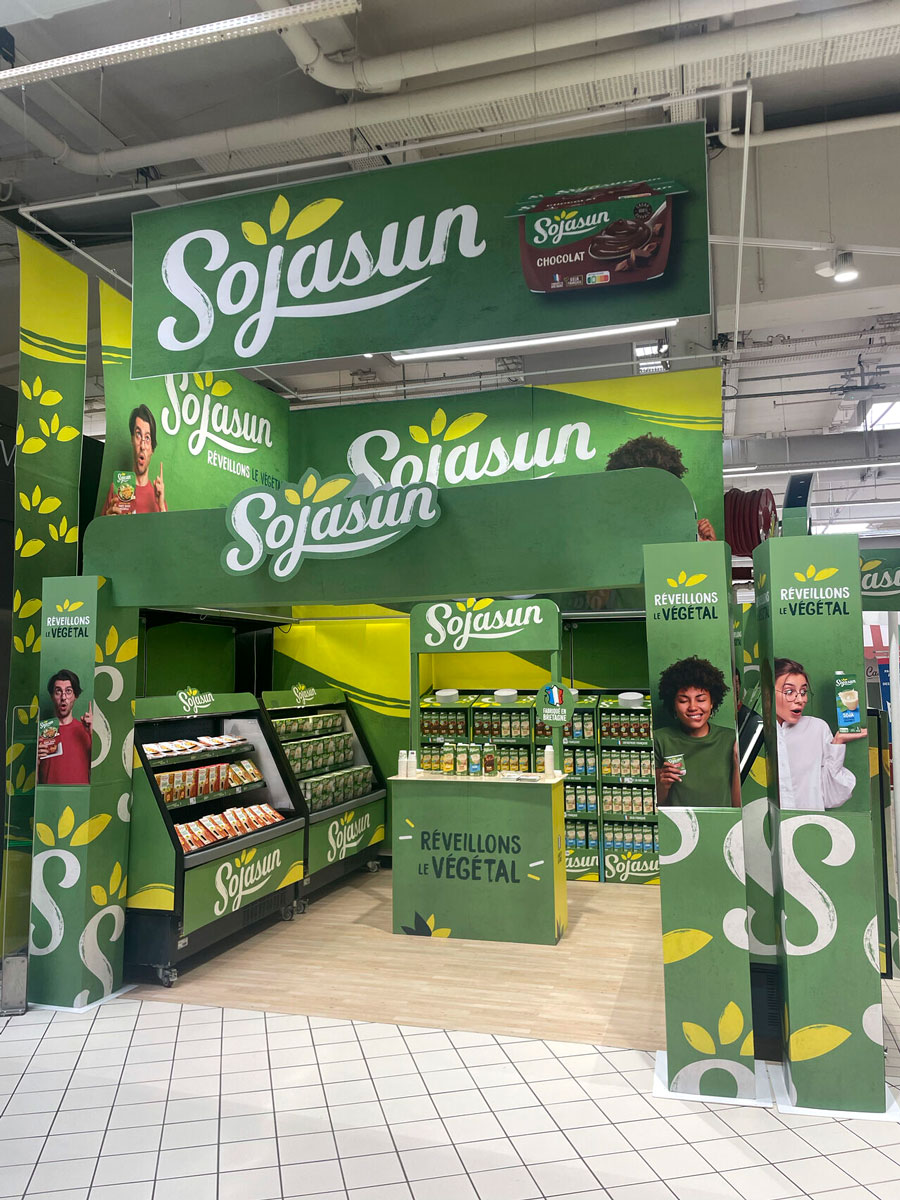 shop in shop théatralisation magasin sojasun