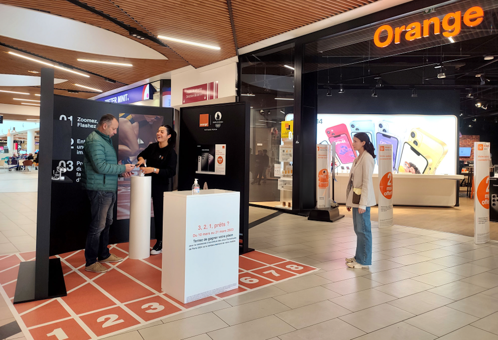 activation marketing de création de trafic en centre commercial Orange